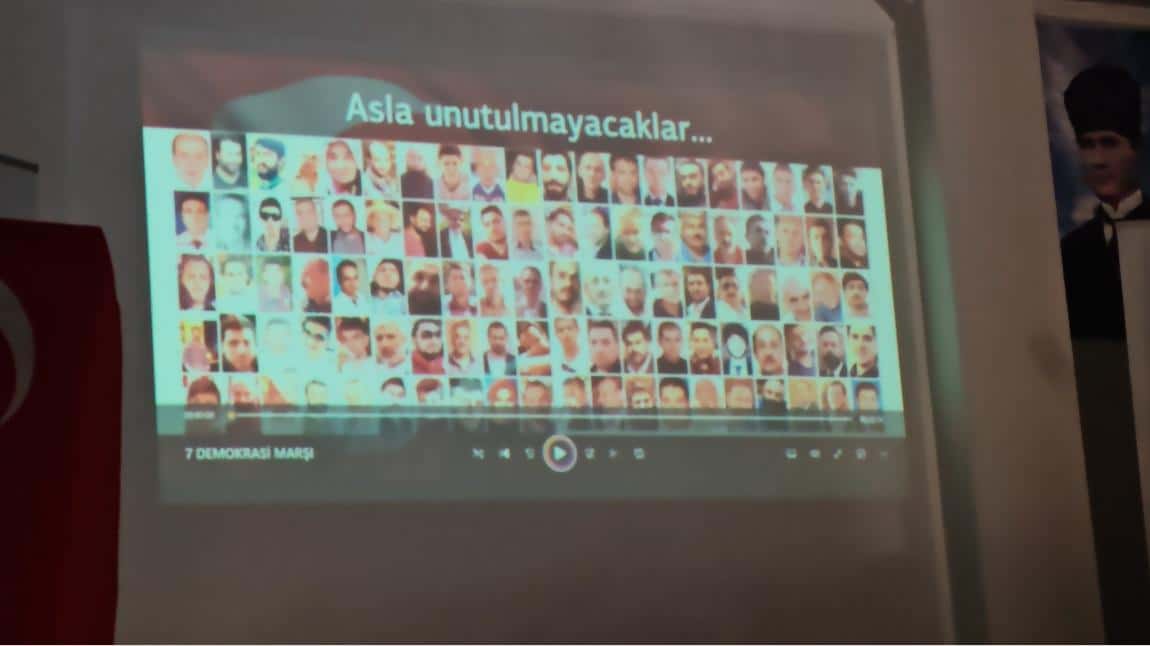 15 Temmuz Demokrasi ve Milli Birlik Günü Kutlama Programımız